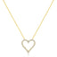 14K Yellow Gold Plated Sterling Silver Diamond Heart Pendant Necklace