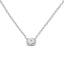 Collar de diamante ovalado cultivado en laboratorio de oro blanco de 14 quilates