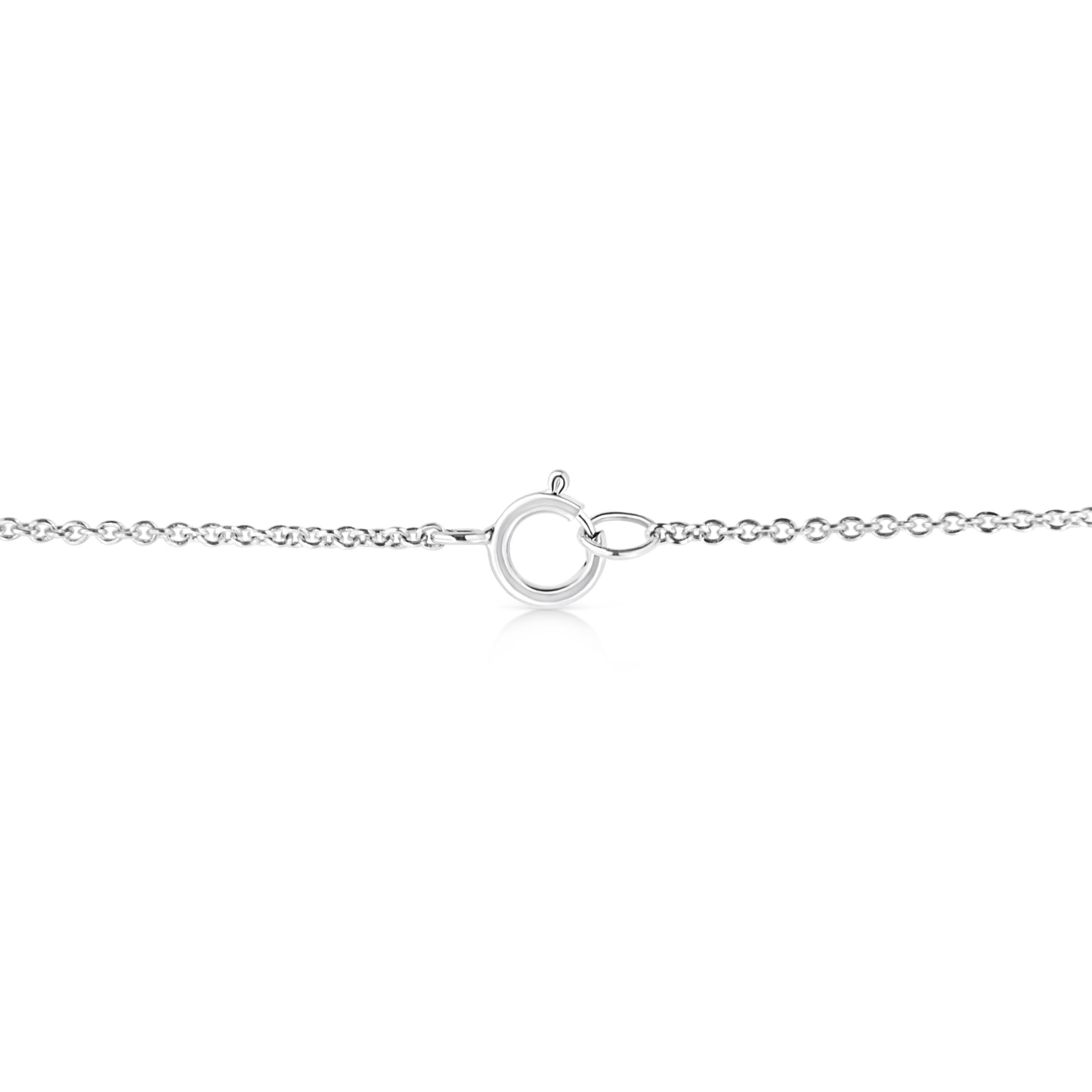 Collar de diamante ovalado cultivado en laboratorio de oro blanco de 14 quilates