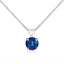 Pendentif en diamant bleu cultivé en laboratoire en or blanc 14K - 18"