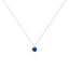 Pendentif en diamant bleu cultivé en laboratoire en or blanc 14K - 18"