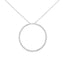 .925 Plata de Ley 4 cttw Collar con Colgante de Diamante en Forma de Círculo Abierto