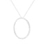 .925 Plata de Ley 4 cttw Collar con Colgante de Diamante en Forma de Círculo Abierto