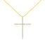 10K Yellow Gold Plated Sterling Silver Diamond Cross Pendant Necklace