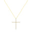 10K Yellow Gold Plated Sterling Silver Diamond Cross Pendant Necklace