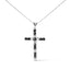 .925 Sterling Silver Diamond Cross Pendant Necklace - 18"