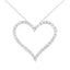 Collar con Colgante de Corazón de Diamante Cortado Redondo de Plata Esterlina .925 - 18"
