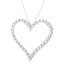 Collar con Colgante de Corazón de Diamante Cortado Redondo de Plata Esterlina .925 - 18"