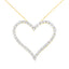 Collier Pendentif Cœur en Diamant Plaqué Or Jaune 10k en Argent Sterling - 18"