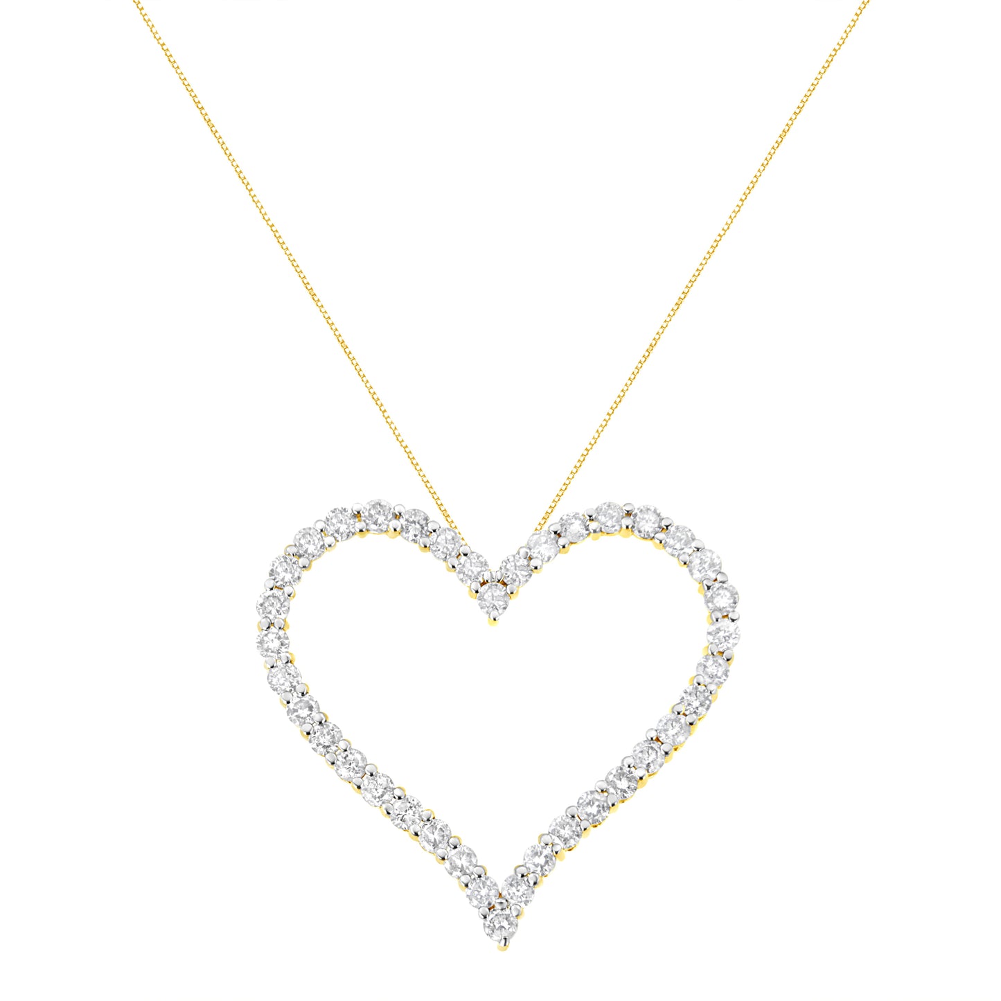 Collier Pendentif Cœur en Diamant Plaqué Or Jaune 10k en Argent Sterling - 18"