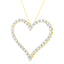 Collier Pendentif Cœur en Diamant Plaqué Or Jaune 10k en Argent Sterling - 18"