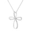 Collar de Cruz con Acento de Diamante en Plata Esterlina Baño de Oro de 10K