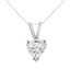 Collar de Péndulo de Diamante en Forma de Corazón de Oro Blanco de 14K