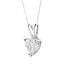 Collar de Péndulo de Diamante en Forma de Corazón de Oro Blanco de 14K