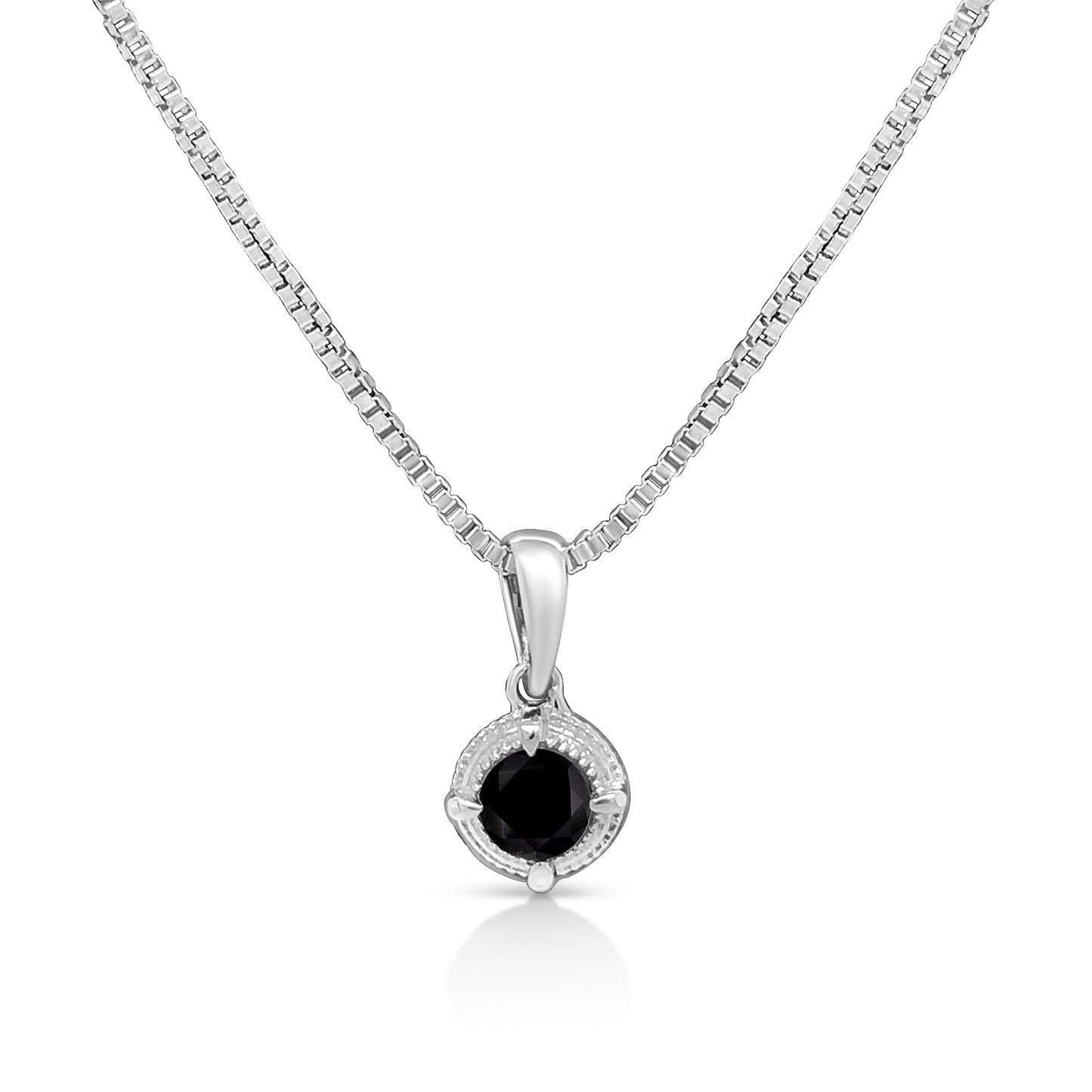 Collar con Colgante de Diamante Azul Tratado de .925 Plata Esterlina 3/4 Cttw