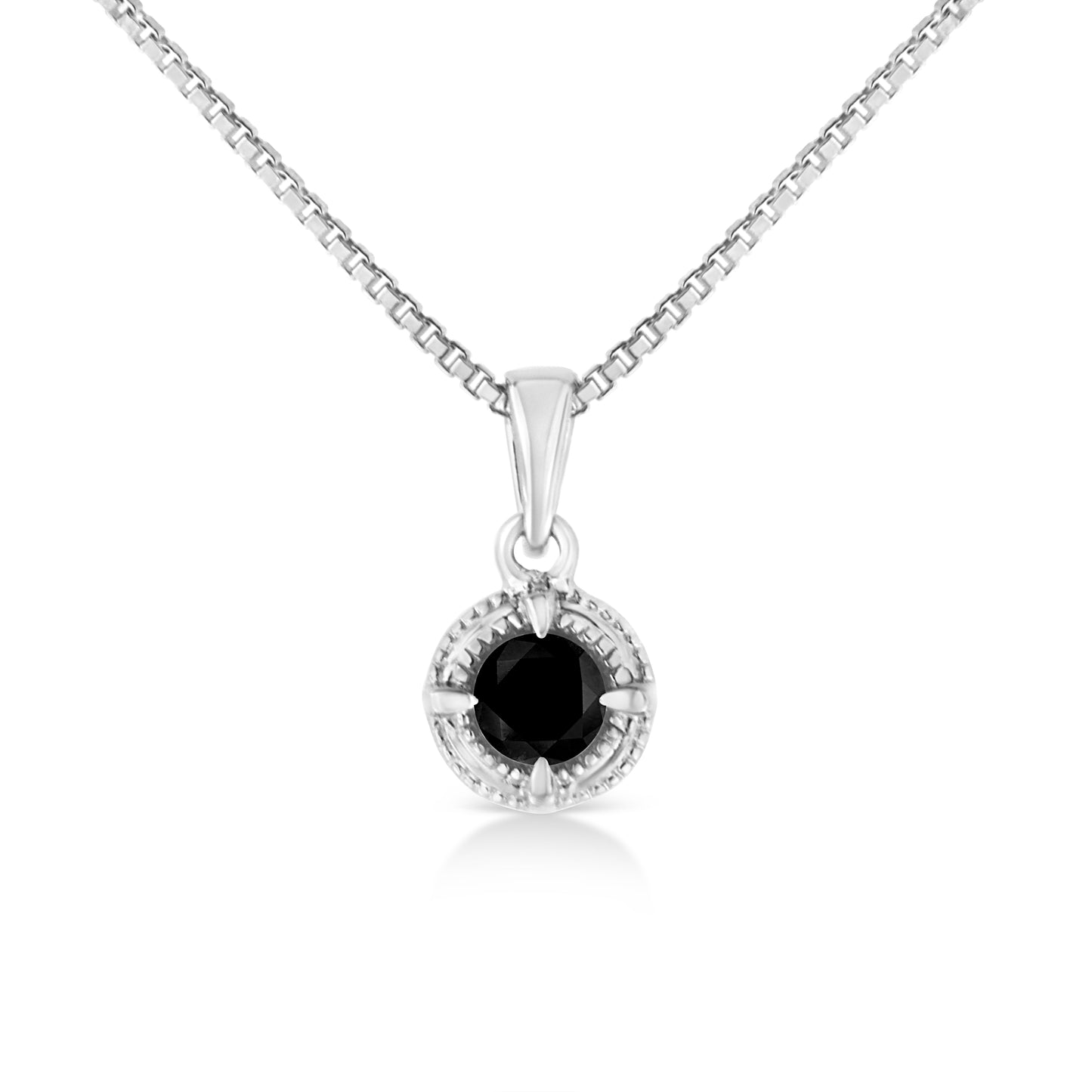 Collar con Colgante de Diamante Azul Tratado de .925 Plata Esterlina 3/4 Cttw