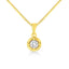 Collier Pendentif Solitaire en Argent Sterling Plaqué Or Jaune 14K avec Diamant