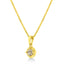 Collier Pendentif Solitaire en Argent Sterling Plaqué Or Jaune 14K avec Diamant