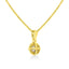 Collier Pendentif Solitaire en Argent Sterling Plaqué Or Jaune 14K avec Diamant
