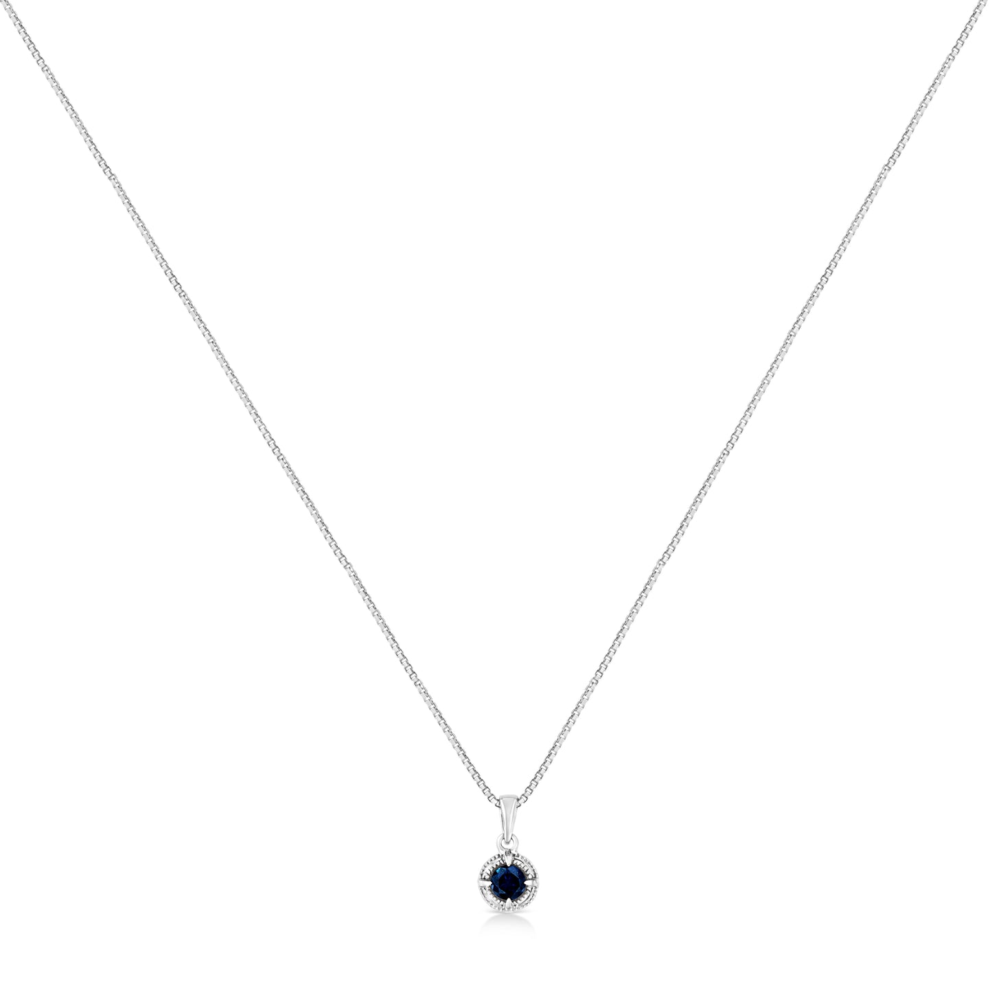 Collar con Colgante de Diamante Azul Tratado de .925 Plata Esterlina 3/4 Cttw