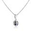 Collar con Colgante de Diamante Azul Tratado de .925 Plata Esterlina 3/4 Cttw