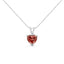 Collar de Diamante en Forma de Corazón Rosa de Oro Blanco de 14K Certificado por IGI