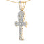 Colgante de Cruz Ankh de Oro Amarillo de 10K con Diamantes - 18"