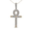 Pendentif Croix Ankh en Diamant Rond en Or Jaune 10K pour Hommes