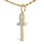 Pendentif Croix Ankh en Diamant Rond en Or Jaune 10K pour Hommes