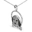 .925 Sterling Silver Beagle Dog and Bone Pendant Necklace
