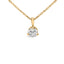 14K Yellow Gold Round Diamond Solitaire Pendant Necklace - 18"