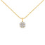 Collar con colgante de flor en diamantes de 2.00 Cttw en oro amarillo de 14K
