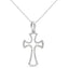 Collier Pendentif Croix Ouverte Encadrée de Diamants en Argent Sterling .925