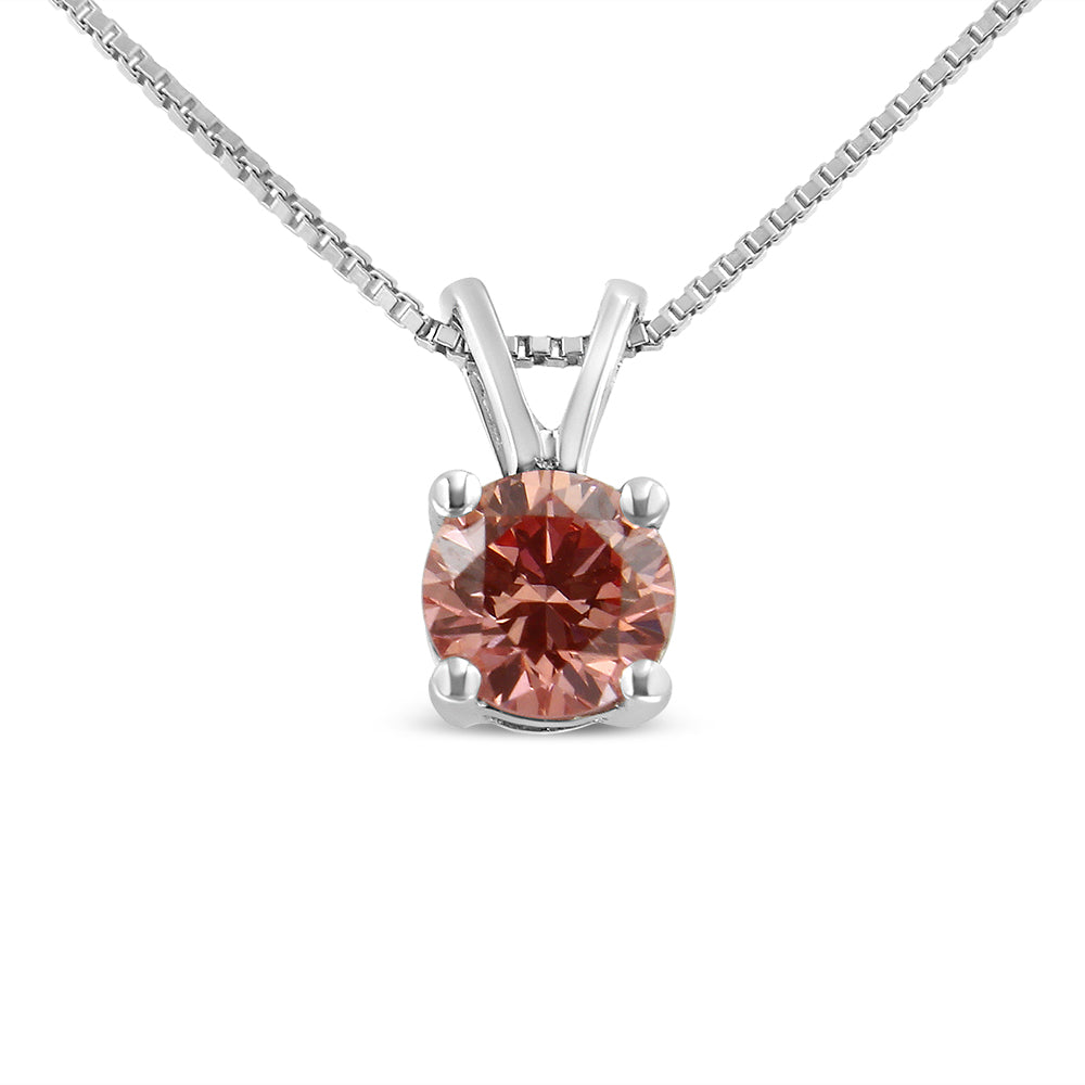 Pendentif en diamant bleu cultivé en laboratoire en or blanc 14K - 18"