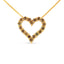 Collar con Colgante de Corazón Baño de Oro de 14K con Diamantes Champagne