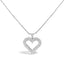 Collar con Colgante de Corazón de Diamante de Plata Esterlina .925 1.00 Cttw