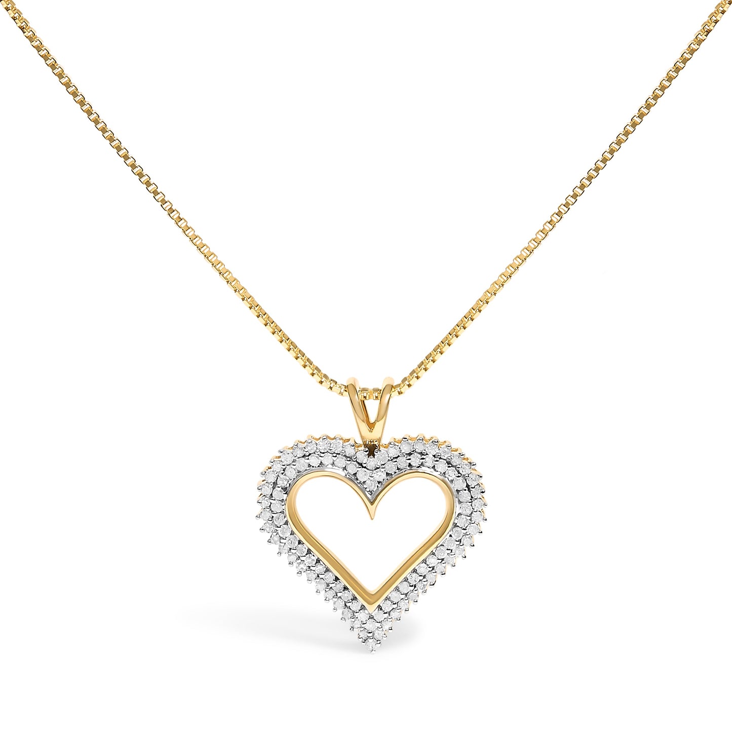 Collar con Colgante de Corazón de Diamante de Plata Esterlina .925 1.00 Cttw