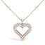 Collar con Colgante de Corazón de Diamante de Plata Esterlina .925 1.00 Cttw