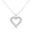 Collar con Colgante de Corazón de Diamante de Plata Esterlina .925 1.00 Cttw
