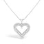 Collar con Colgante de Corazón de Diamante de Plata Esterlina .925 1.00 Cttw