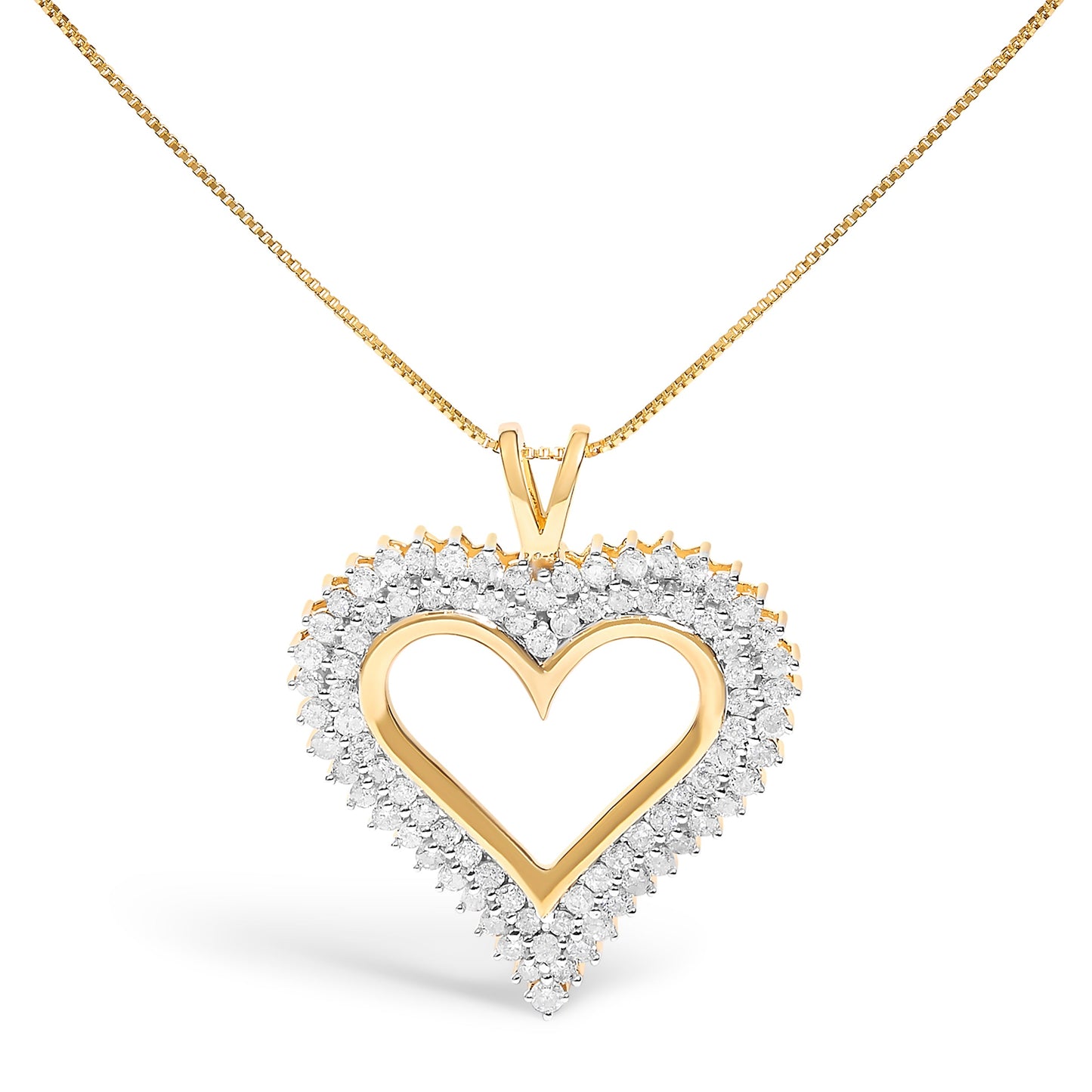 Collar con Colgante de Corazón de Diamante de Plata Esterlina .925 1.00 Cttw