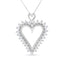 Collier Pendentif Cœur Ouvert en Argent Sterling .925 avec Diamants Ronds