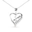 Pendentif en cœur "Mom" en argent sterling 925 avec diamant