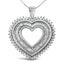 Collar de colgante en forma de corazón de plata esterlina .925 con diamantes