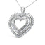Collar de colgante en forma de corazón de plata esterlina .925 con diamantes