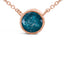 Collar de Péndulo Solitario de Diamante Azul en Oro Rosa de 14K - 18 Pulgadas