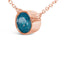 Collar de Péndulo Solitario de Diamante Azul en Oro Rosa de 14K - 18 Pulgadas