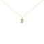 Pendentif en forme de plaque militaire en or jaune 14K avec diamants - 18"