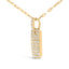 Pendentif en forme de plaque militaire en or jaune 14K avec diamants - 18"