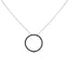 Collier Pendentif Ouvert en Argent Sterling .925 avec Diamants Noirs